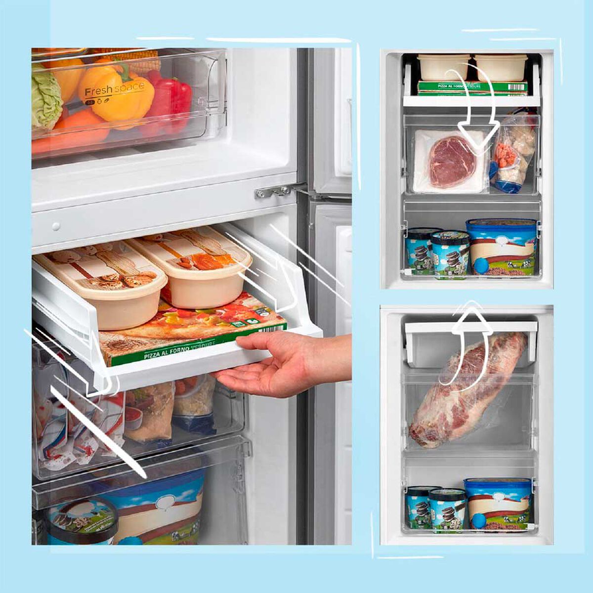 Refrigerador No Frost Midea MDRB241FGE50M 115 lts.