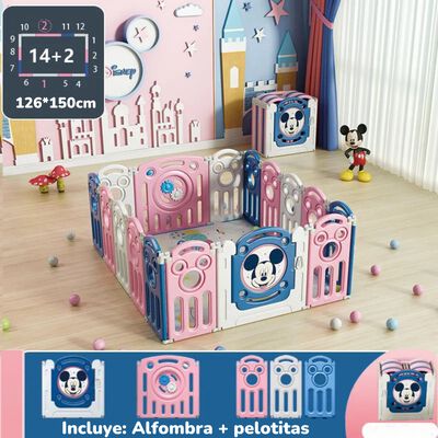 Imagen 2 del producto Corral 1.26*1.5m Rosado con Alfombra Lubabycas