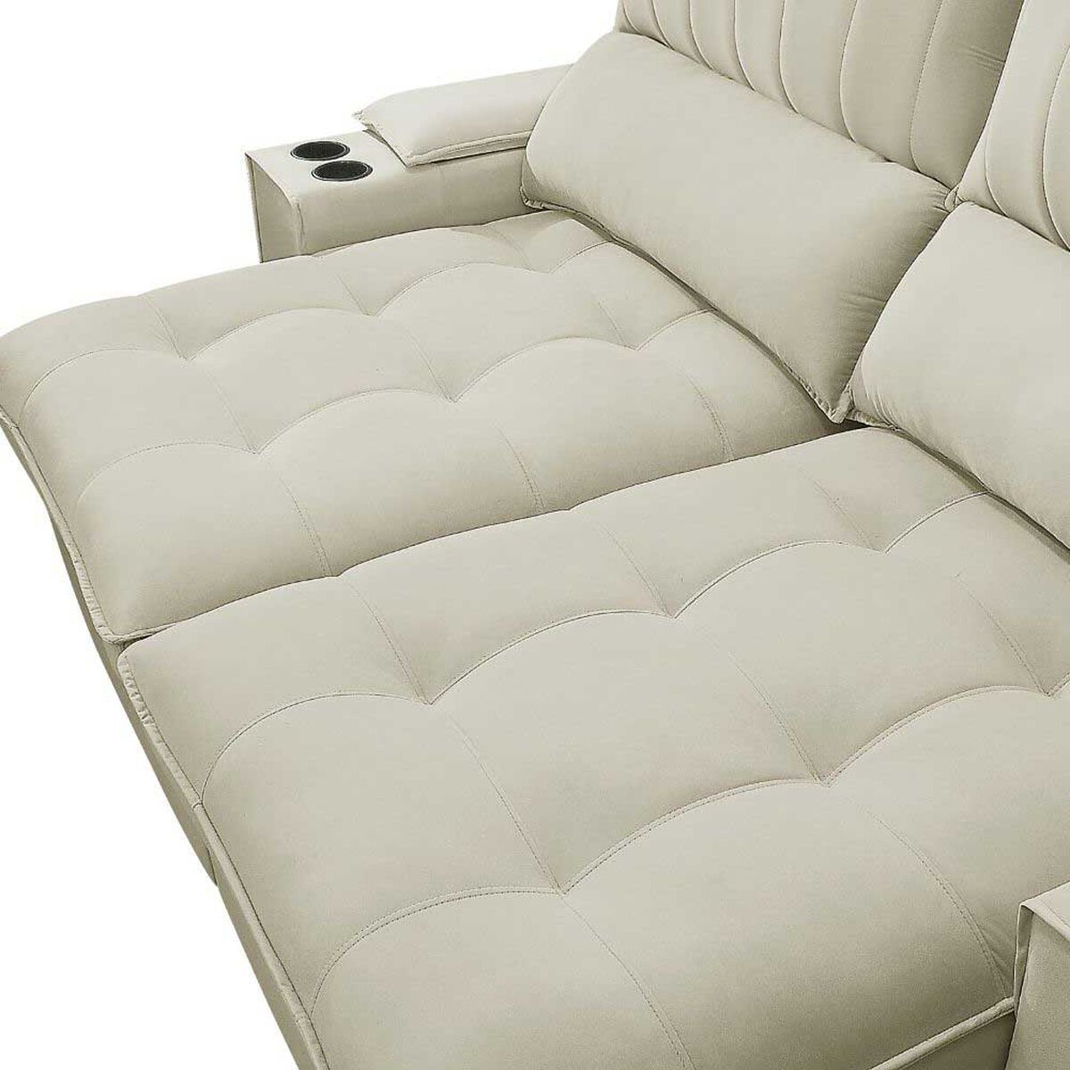 Sofá Amuv Bariloche Reclinable 3 Cuerpos Beige