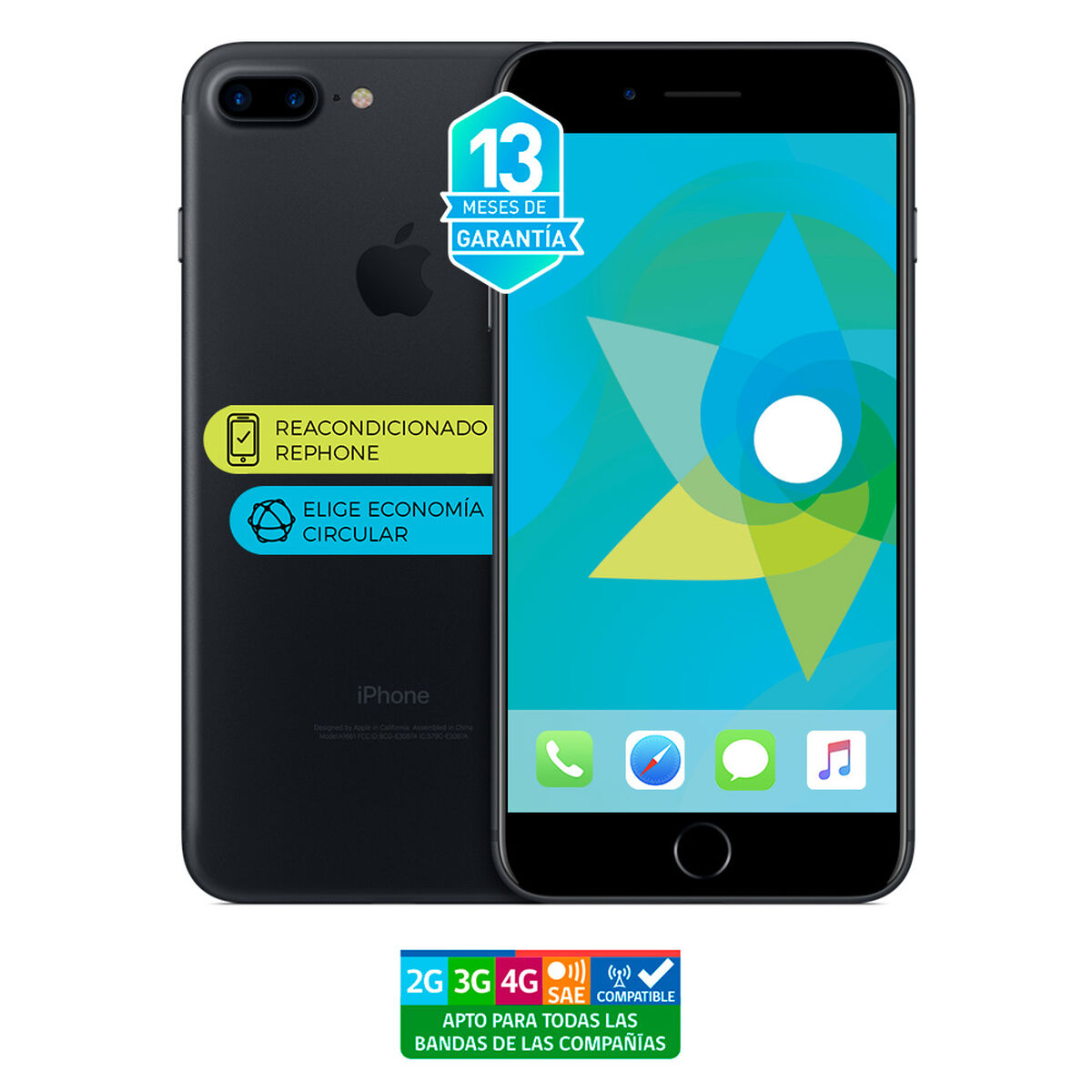 Celular Apple Iphone 7 Plus 256GB 5.5" Reacondicionado Negro Liberado