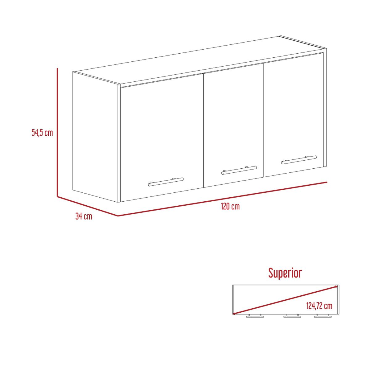 Modulo Superior + Modulo Inferior Melamina TuHome Orion Blanco