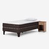 Cama Europea Rosen 1,5 Plazas Ergo T + Velador Tabor Caramelo + Almohada Light Americana