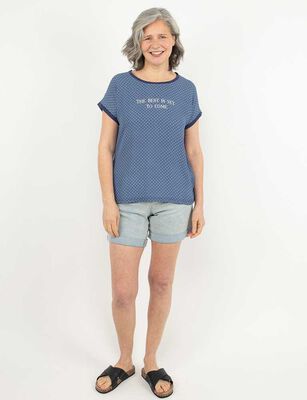 Imagen 2 del producto Polera Con Estampado Manga Corta Mujer Portman Club Azul, Celeste, Fucsia, Mostaza, Verde