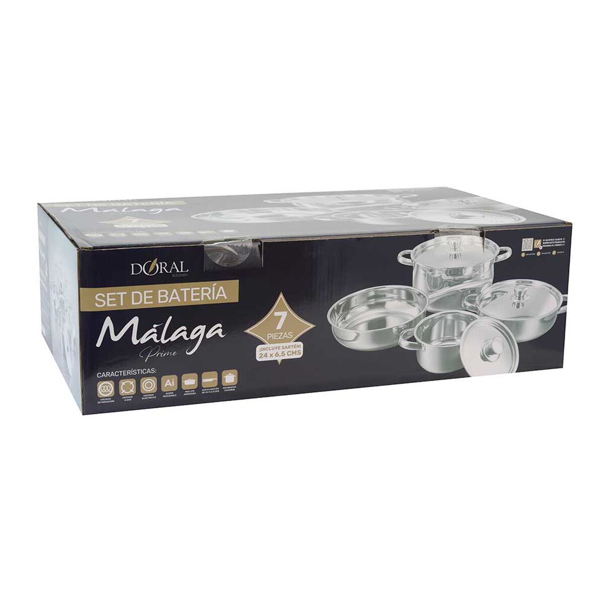 Bater&iacute;a de Cocina Acero Inox. Doral Malaga Prime 7 Piezas