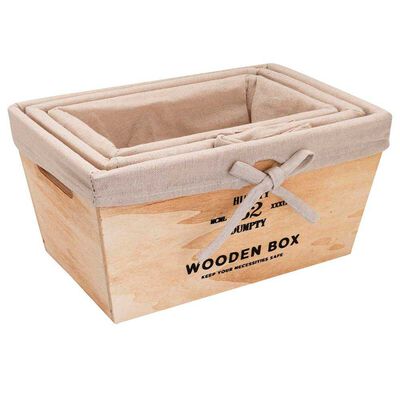 Imagen 1 del producto Set de 3 Canastos Rectangulares Madera Vgo Natural