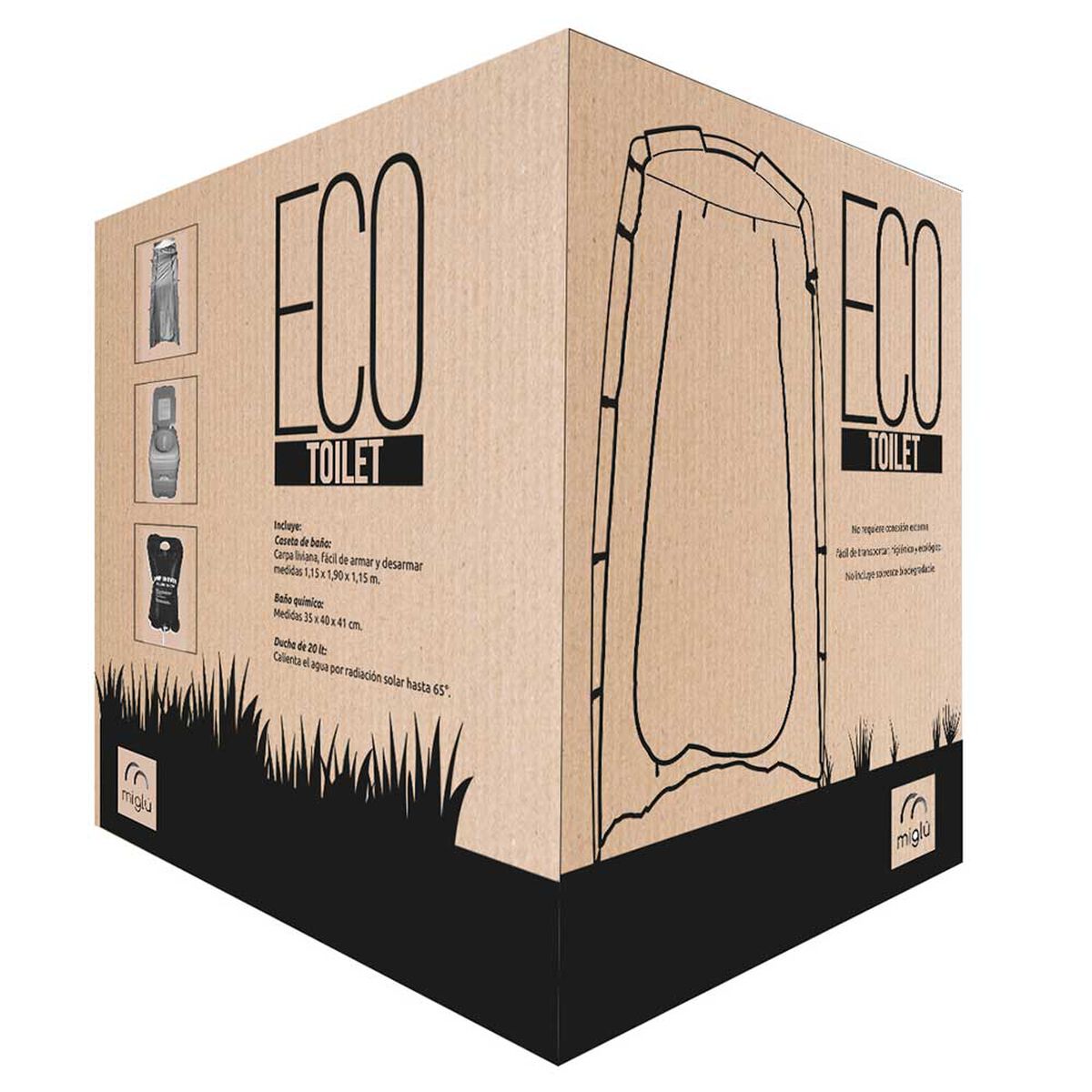 Baño Químico Portatil con Ducha Solar Miglu
