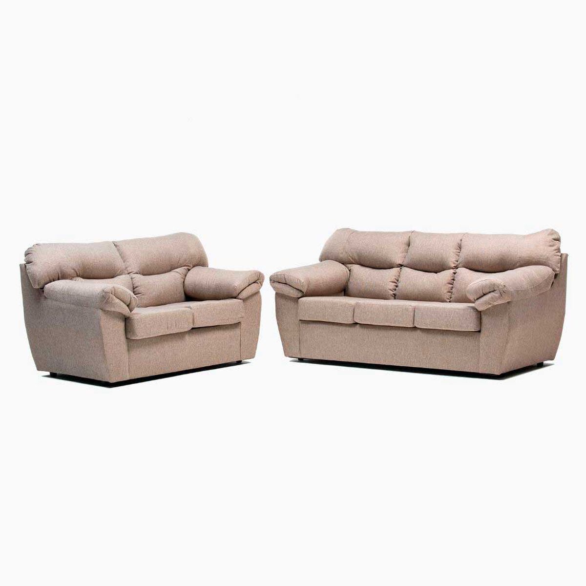 Juego de Living Cabsur Zeus Sofá 3 Cuerpos + Sofá 2 Cuerpos Tela Beige
