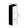 Clóset Mobikit Misuri 2 Puertas 2 Cajones Blanco Carvalo