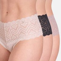 Pack 3 Calzón Culotte Encaje Microfibra Corte Laser Palmers Malva