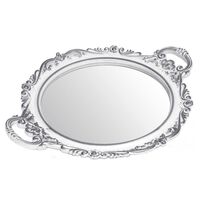 Bandeja Vgo Redonda Blanco Envejecido  40 x 26 cm