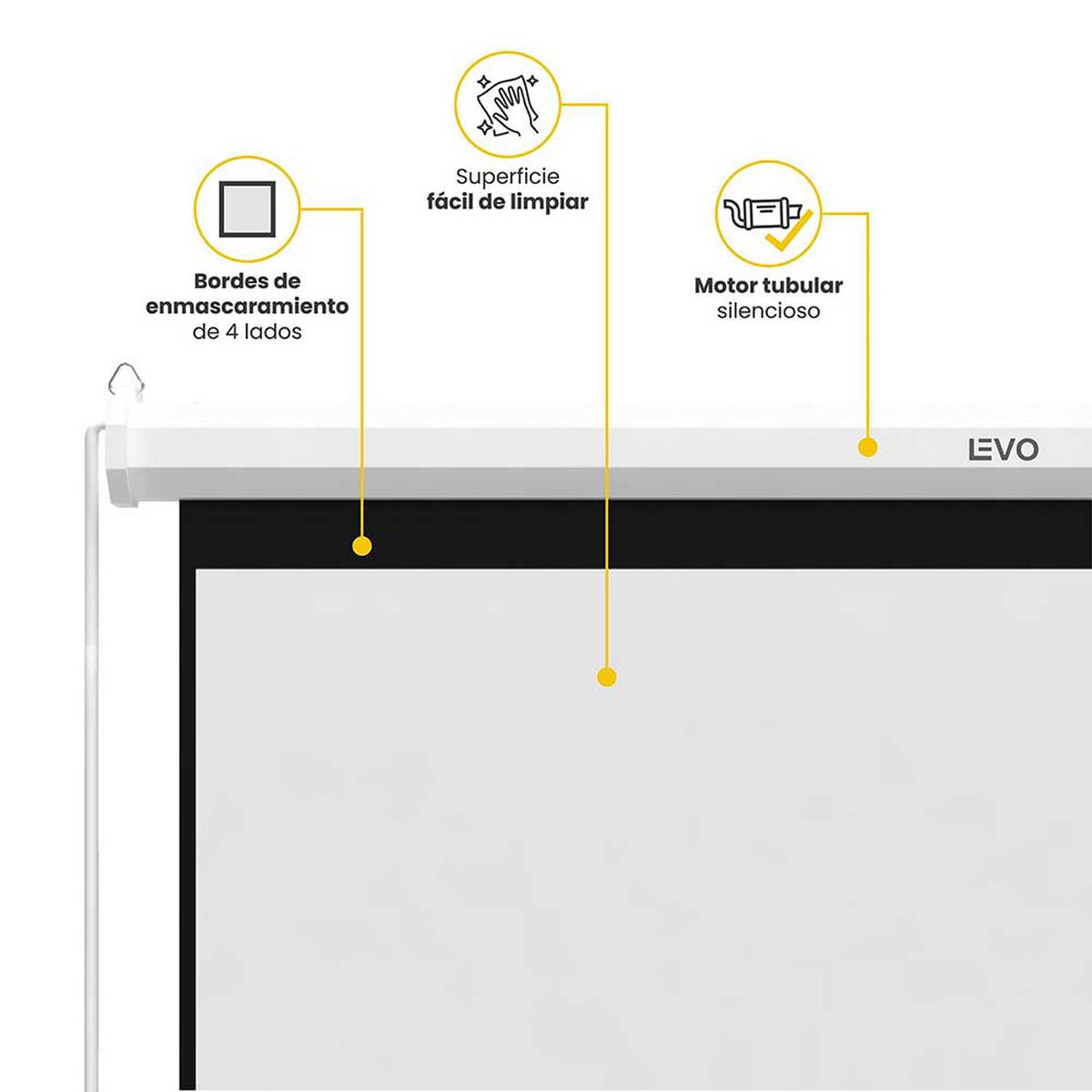 Proyector Portatil Lumix 9000lm + Telón Electrico 80" LEVO
