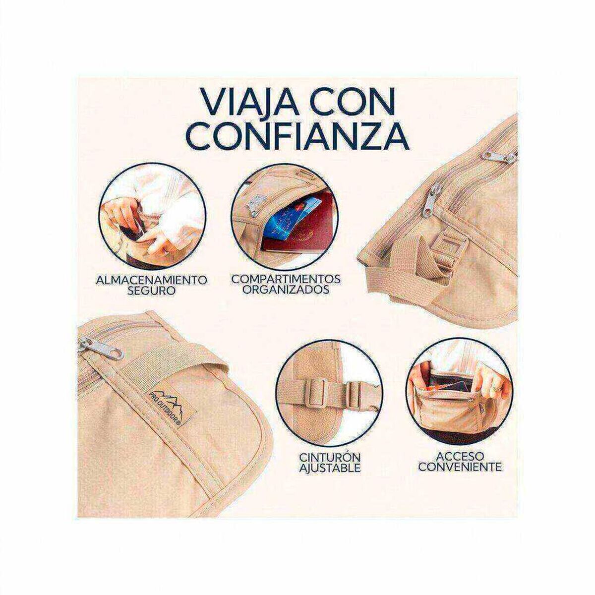 Banano para Viajes Beige Pro Outdoor