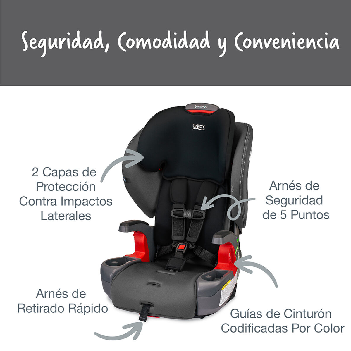Silla Auto Butaca Grow With You Mod Black Britax