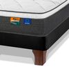 Cama Europea Flex Base Dividida 2 Plazas Mallorca + Respaldo Design Grafito