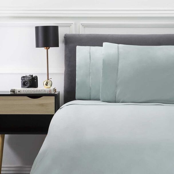 Juego de Sábanas Liso Zibel 200 Hilos King Sky