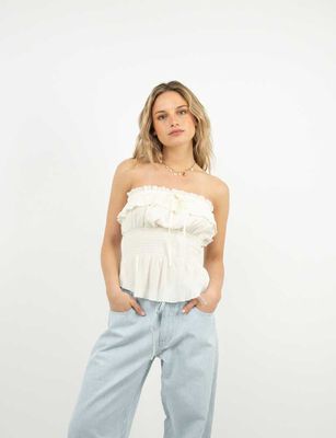 Imagen 1 del producto Blusa Strapless Mujer Icono Blanco