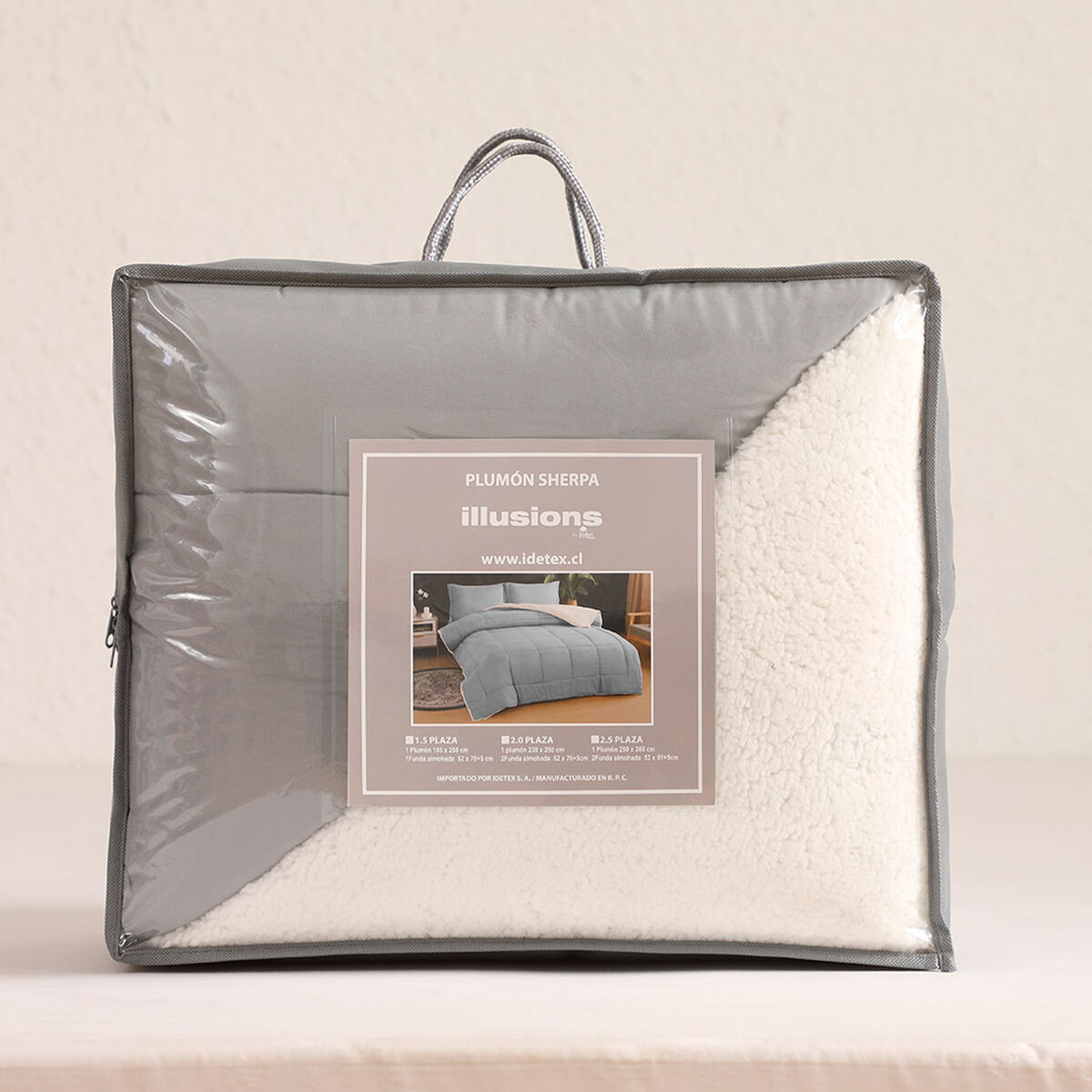 Plum&oacute;n Illusions Sherpa Liso 2 Plazas Gris