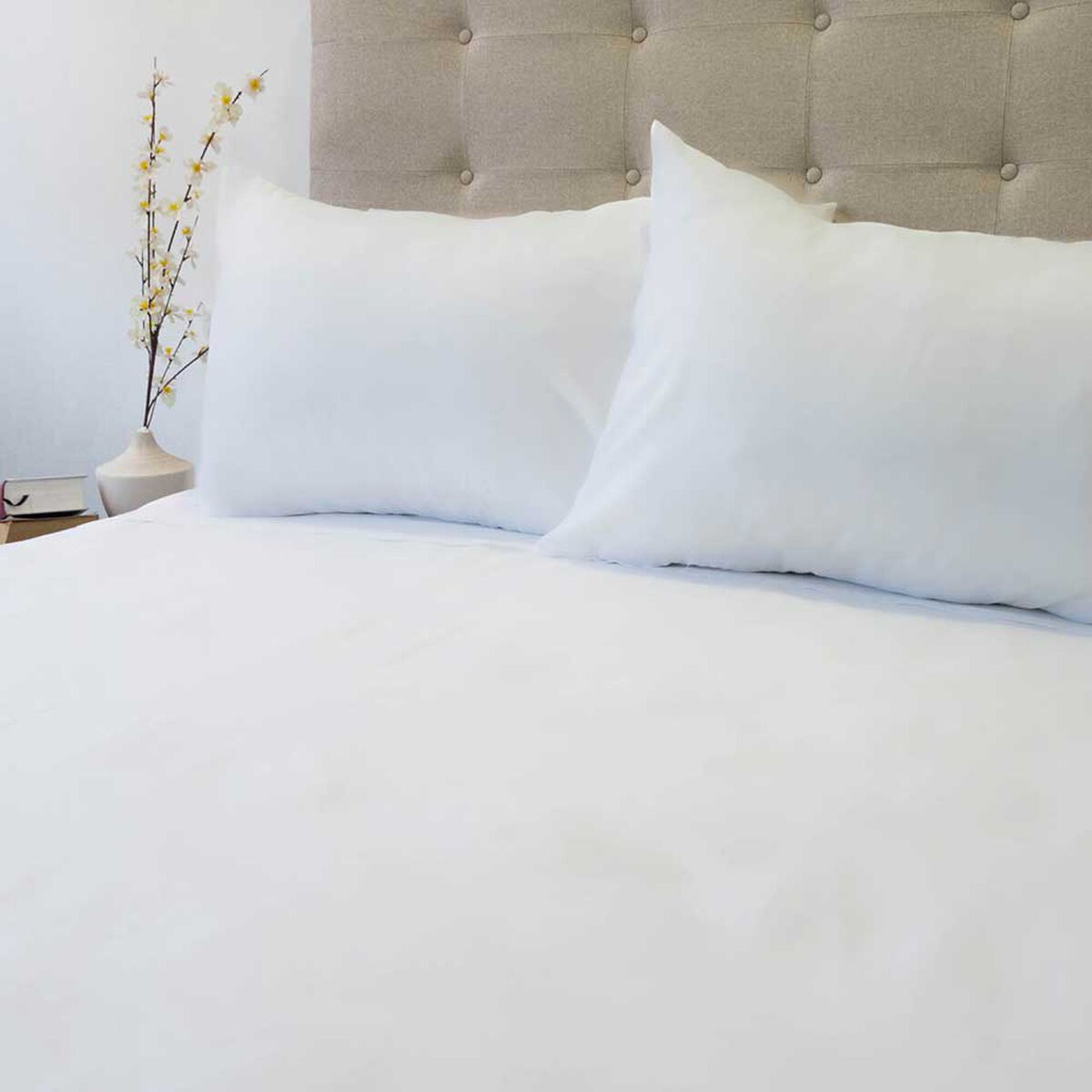 Juego de S&aacute;banas Doral 2 Plazas Lisas 210 Hilos Blanco