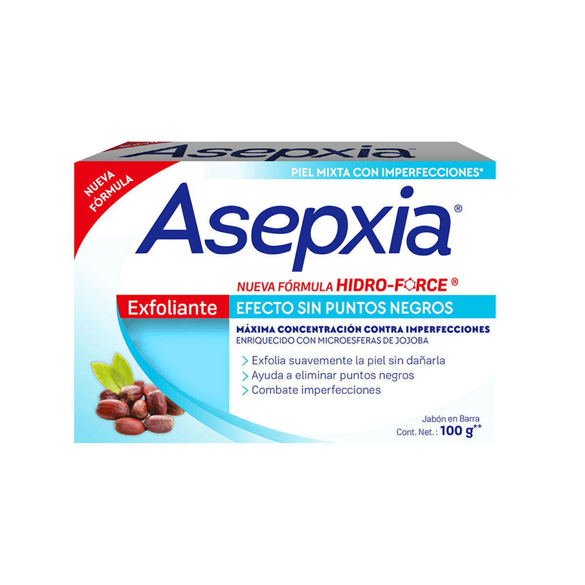Jabón Exfoliante en Barra 100 gr Asepxia