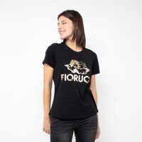 Polera Con Estampado Manga Corta Mujer  Fiorucci Black1, Black2, Blanco, Camel, Fucsia