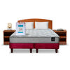 Combo Cama Europea Latam Home 2 Plazas Cannon BD Tela Burdeo + Textil + Respaldo + 2 Veladores Atlas