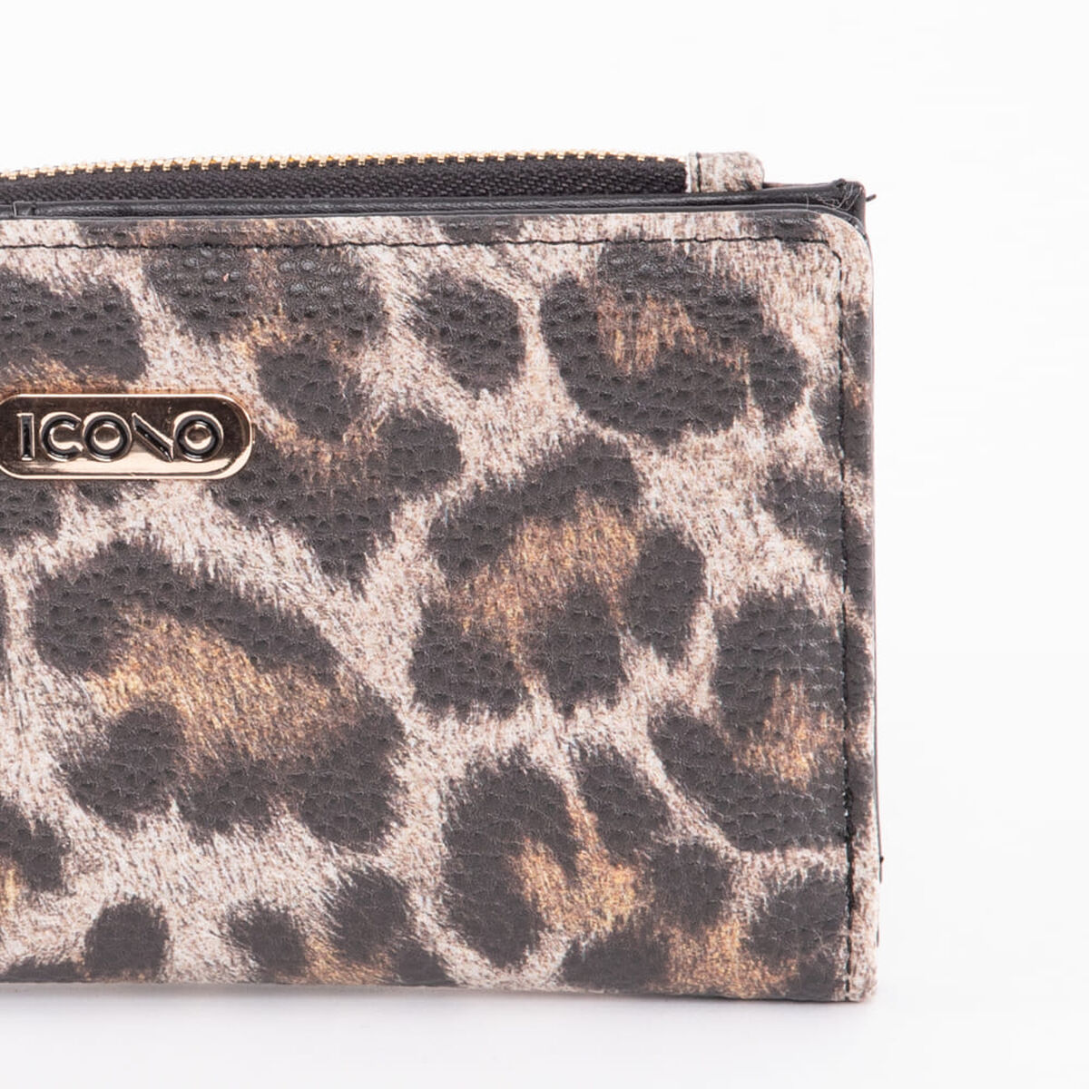 Billetera Animal Print Cafe Eco Cuero Mujer Icono