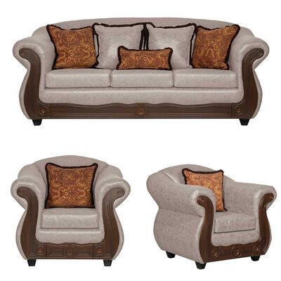 Juego de Living Black Factory Estambul 5 Cuerpos Crema