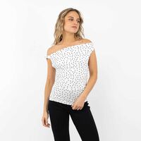 Polera Bardot Mujer Icono Blanco, Negro