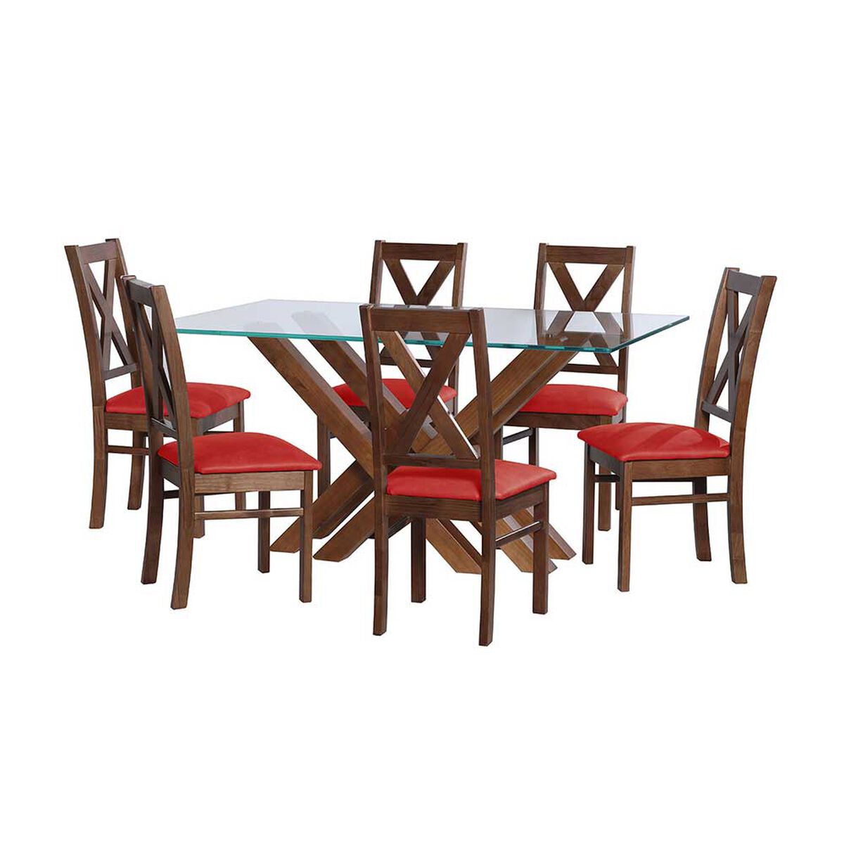 Juego de Comedor Latam Home Merida 6 Sillas Rojo