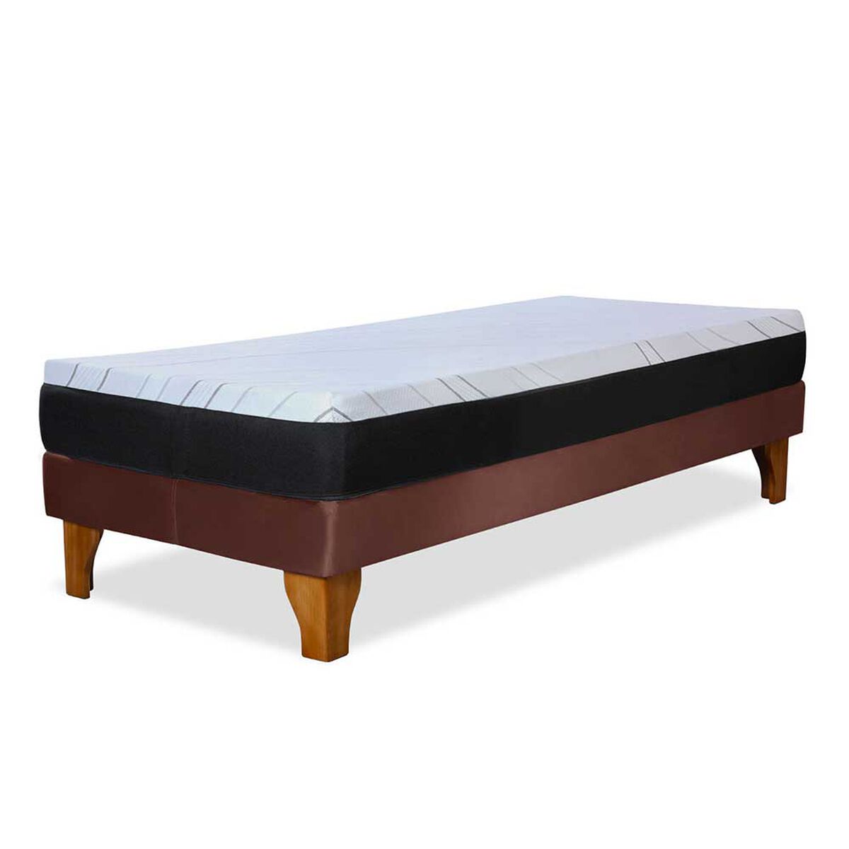 Cama Europea Latam Home 1,5 Plazas Zen Pro Chocolate