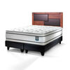 Combo Cama Europea Flex 2 Plazas Majesty + Respaldo Colonia