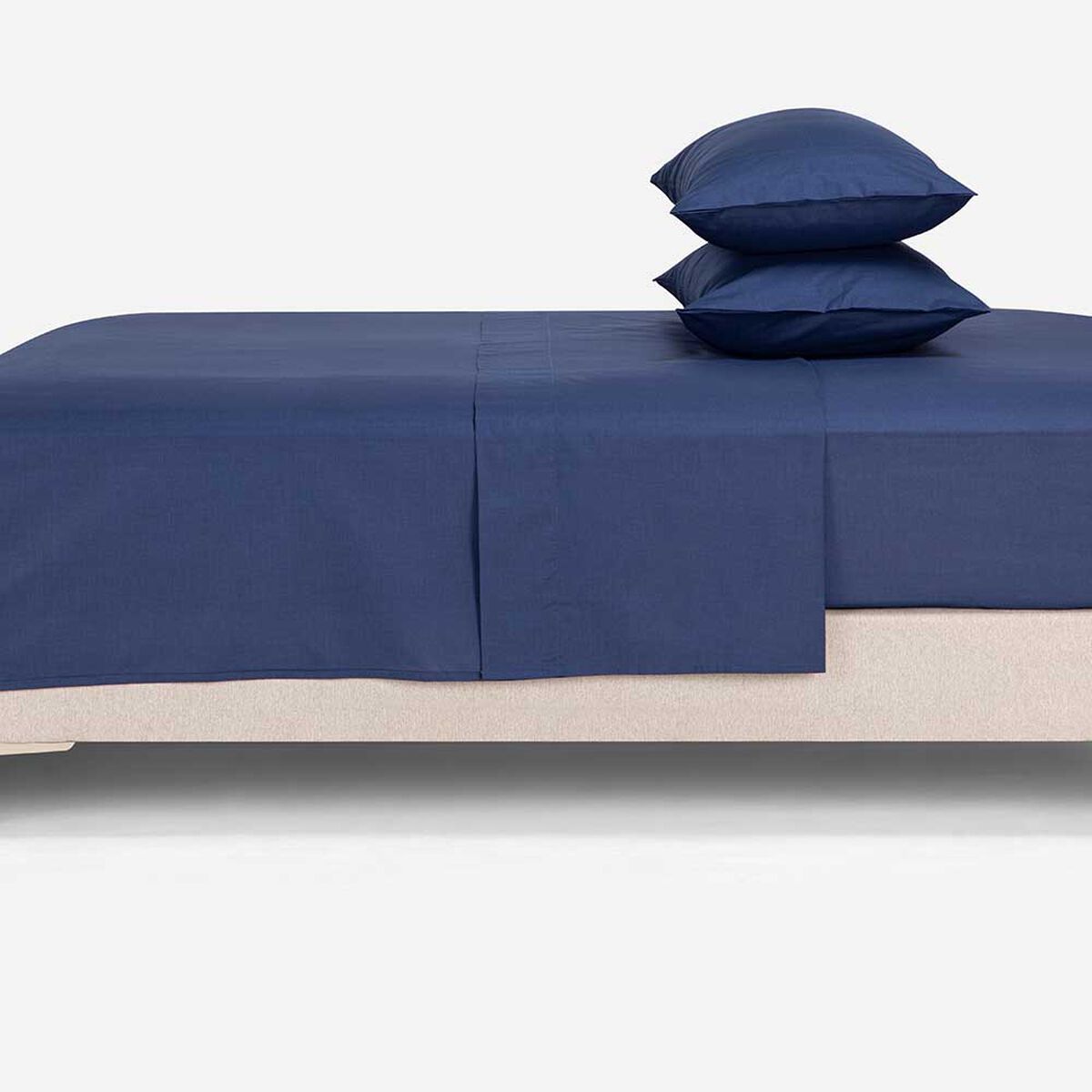 Juego de S&aacute;banas Rosen 144 Hilos 2 Plazas Polycotton Lisa Azul