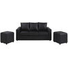 Sofá Bodevir Kendy 3 Cuerpos + Dos Pouf Cali Negro