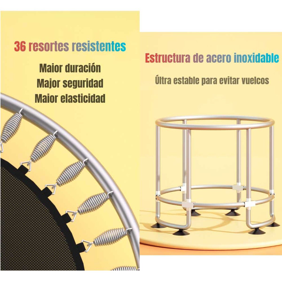 Cama Elástica Lubabycas Fly 150 cm con Barra Ejercicio
