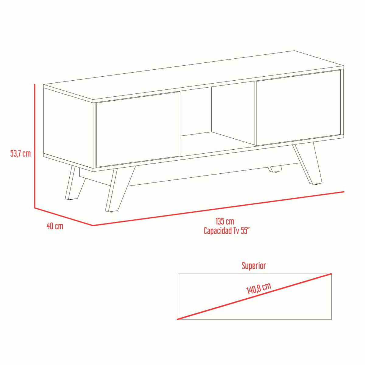 Rack Tuhome Romero Hasta 55" Gales-Blanco