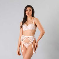 Sostén Copas Push Up Encaje Flores Coral