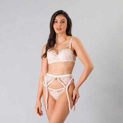 Imagen 1 del producto Sostén Copas Push Up Encaje Flores Coral