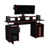 Escritorio Gamer TuHome Keria Wengue Y Rojo