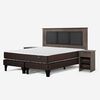 Cama Europea Rosen Base Dividida 2 Plazas New Ergo T + Respaldo Rachel Gris + 2 Veladores