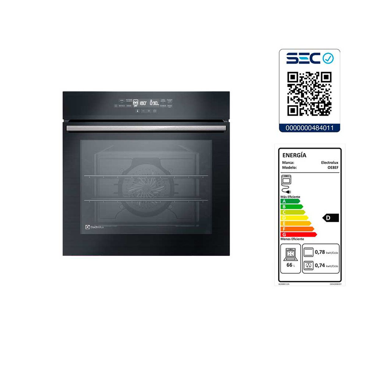 Horno Empotrable Electrolux OE8EF 80 lts.