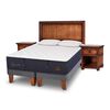 Cama Europea CIC 2 Plazas Grand Premium + Respaldo + Veladores + Almohadas Ganso