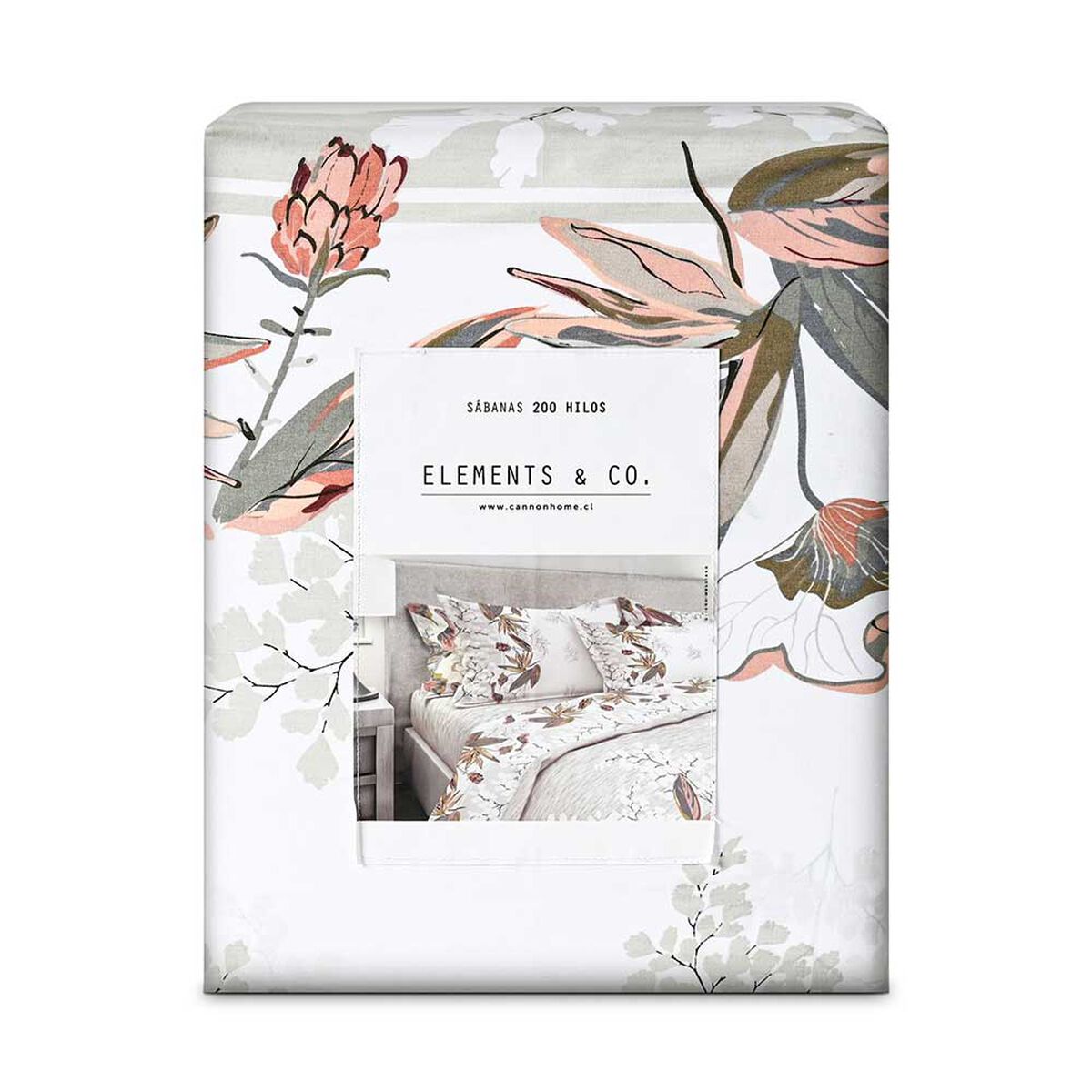 Juego de S&aacute;banas Estampado Elements & Co 200 Hilos 1,5 Plazas Melliard