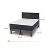 Cama Europea CIC Base Dividida King Grand Premium + Respaldo Miro Negro