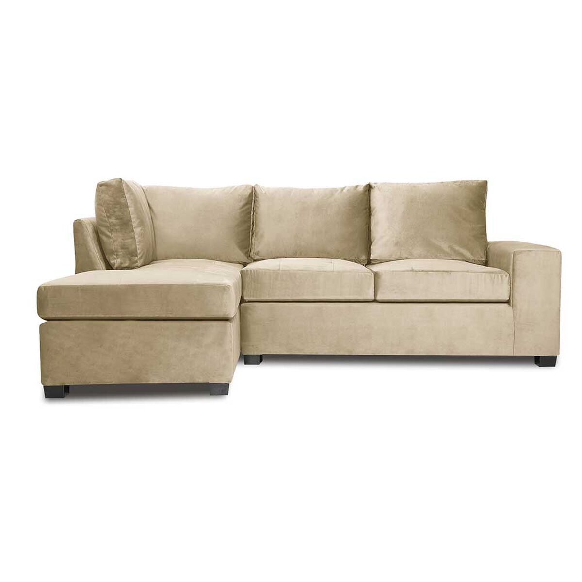 Sofá Seccional Izquierdo Innovamuebles Mini Senna Felpa 3 Cuerpos Beige