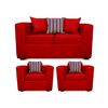 Juego de Living Elegant Detail Santa Fe Sof&aacute; 2 Cuerpos + Dos sillones 1 Cuerpo Rojo