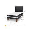Cama Europea CIC 1,5 Plazas Ortopedic + Respaldo Torino Negro