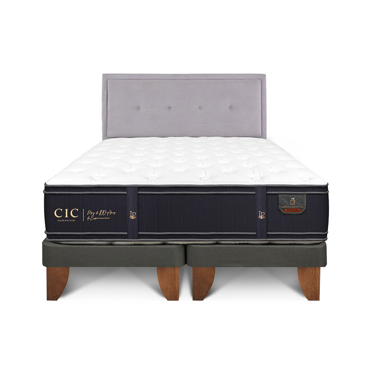 Cama Europea CIC Base Dividida King Grand Premium + Respaldo