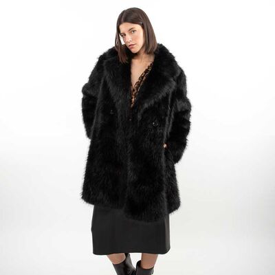 Abrigo Trench Peludo Mujer Zibel
