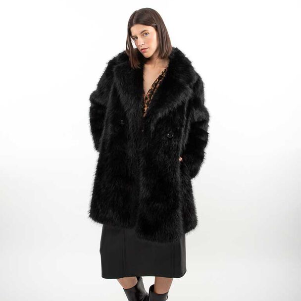 Abrigo Trench Peludo Mujer Zibel