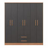 Closet Vekkahome Americano 6 Puertas 2 Cajones Grafito
